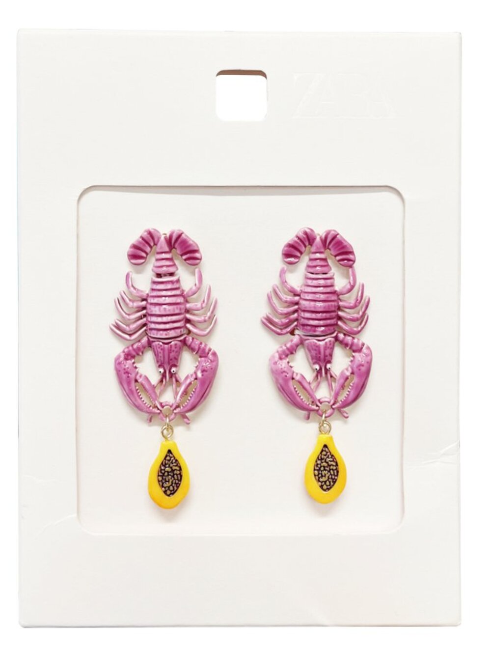 ZARA Earrings - Lobster with Caviar dangle NIB